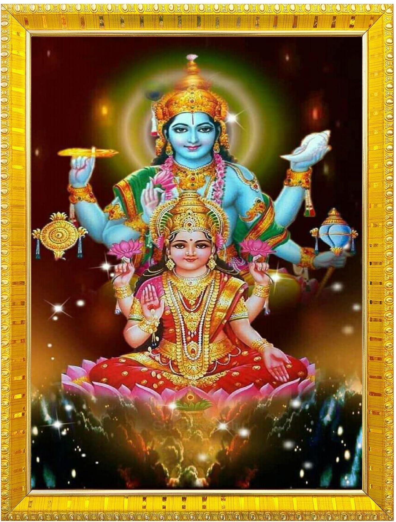 NOKKES Laxmi Devi Maa Mata Photo Frames Religious Photo frame 5X7 Inch Photo Frame_W20