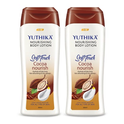 Yuthika Cocoa Nourish Body Lotion 300ml Pack of 2 Soft Touch Cocoa Body Lotion for Long Lasting Moisture & Soothing Skin