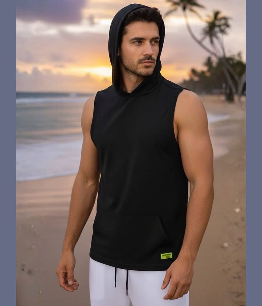 Rigo Men Cotton Regular Fit Solid T-Shirt ( Black )