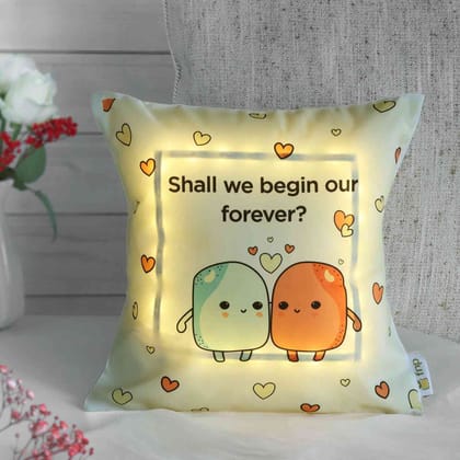 FNP LED Cushion - Printed Name Cushion - Romantic Keepsake for Home Decor & Valentine