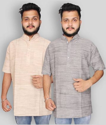 DESHBANDHU DBK - Multicolor Cotton Men's Regular Kurta ( Pack of 2 )