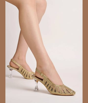 Shoetopia Gold Women's Sandal Heels