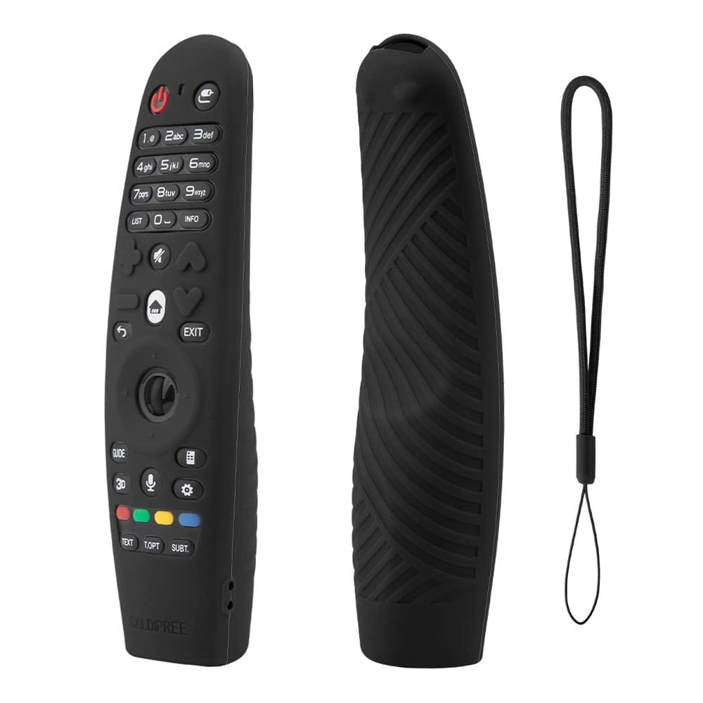 Caldipree Silicone Full Wrap Case Compatible with LG AN-MR19BA AN-MR600 Magic Remote with Lanyard [Remote Not Included] (Black) Caldipree Silicone Full Wrap Case Compatible with LG AN-MR19BA AN-MR600 Magic Remote with Lanyard [Remote Not Included] (Black