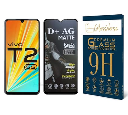 GlassVerse D+ Matte Tempered Glass With 18H Hardness For Vivo T2 5G Smartphone(Pack Of 1) With Free Installation Kit Full Screen Coverage-6.38 Inch GlassVerse D+ Matte Tempered Glass With 18H Hardness For Vivo T2 5G Smartphone(Pack Of 1) With Free Instal