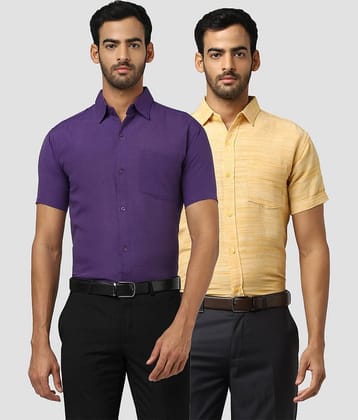 DESHBANDHU DBK - Multicolor Cotton Regular Fit Men's Formal Shirt ( Pack of 2 )