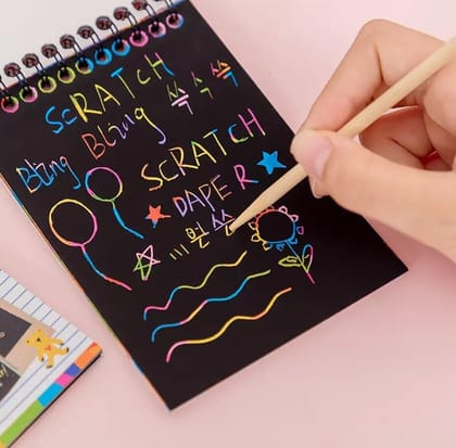 DHRUVINSRI Rainbow Art Scratch Paper Crafts Book – 10 Pages of Fun and Scratch Art Activities for Children – Exciting Craft Kit, Pack of 1 DHRUVINSRI Rainbow Art Scratch Paper Crafts Book – 10 Pages of Fun and Scratch Art Activities for Children – Exciting Craft Kit, Pack of 1