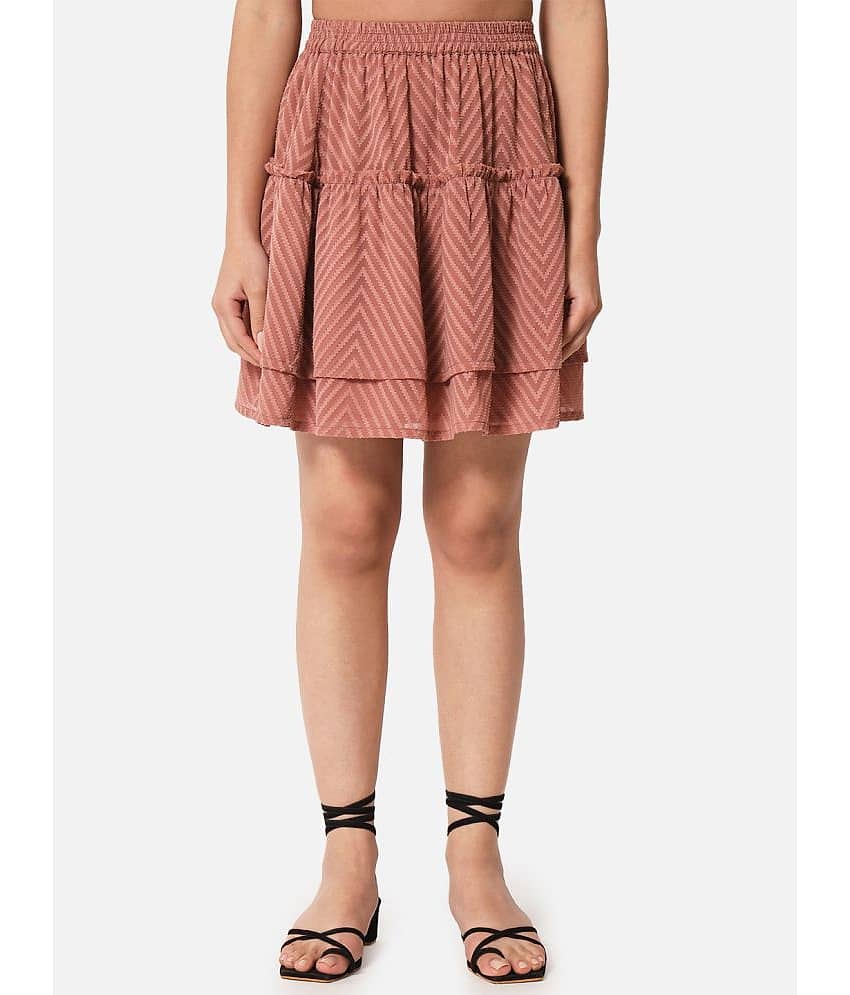 ALL WAYS YOU - Brown Georgette Women's A-Line Skirt ( Pack of 1 )