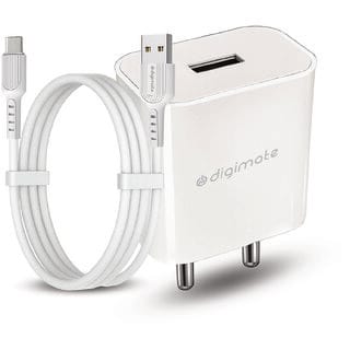 (Pack of 20) Digimate 15W Single USB Port Charger With Type-C Cable, Fast Charging Universal Compatibility (DG-ADP-1007)