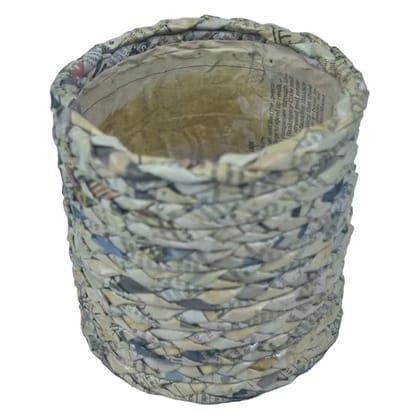 N K Crafts Recycled Newspaper Pen Holder Eco Friendly Handmade Desk Organizer