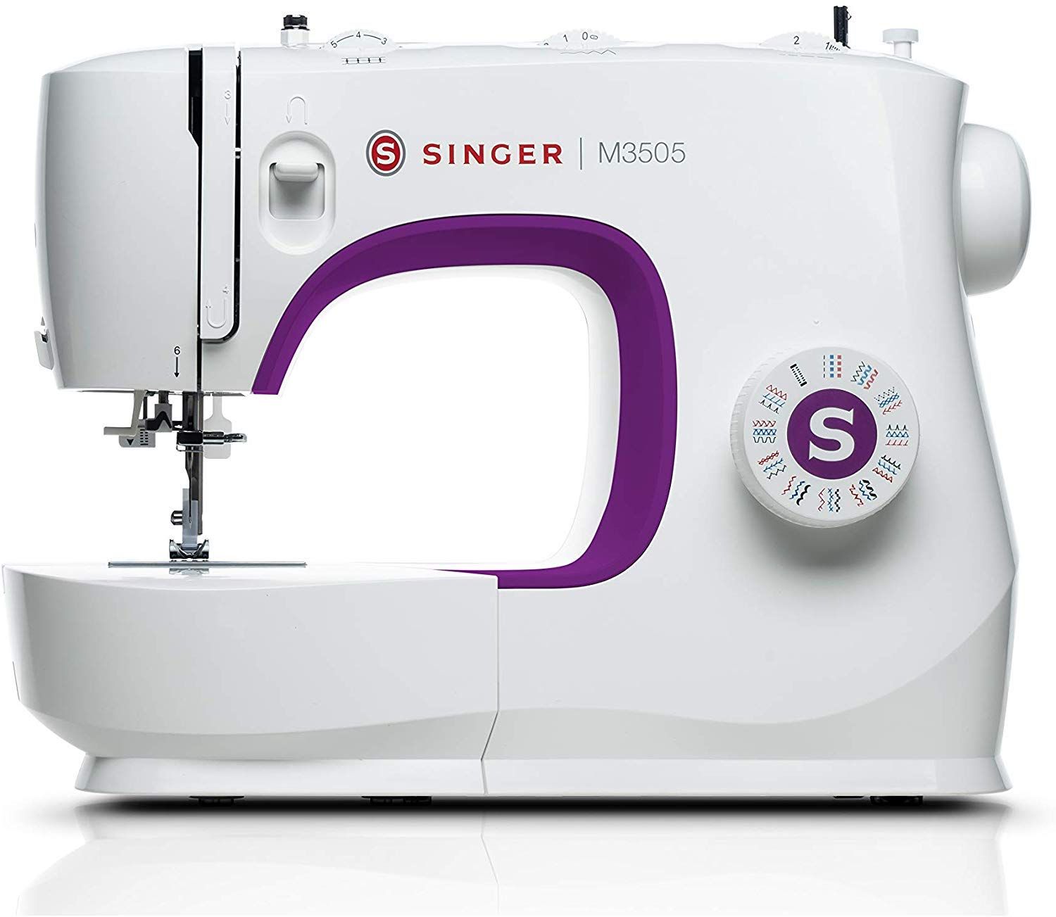 SINGER M3505 Professional Sewing Machine - 34 Functions, Automatic Stapler, Creative Sewing for All Fabrics, Electric, Portable, Easy Stitching for Beginners - Black SINGER M3505 Professional Sewing Machine - 34 Functions, Automatic Stapler, Creative Sew
