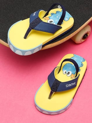 Premium Dino V-Shape Flip-flops With Adjustable BackSupport - Yellow (Unisex)