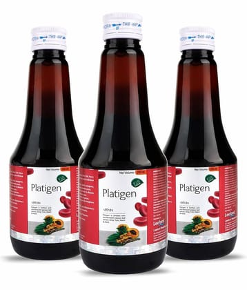 LEEFORD Platigen Syrup - Platelet Generator Booster with Papaya, Tulsi, Giloy & Neem | 3 x 200ml