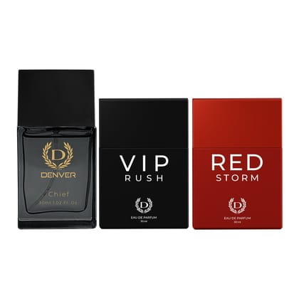 Denver Pack of 3 Perfumes (Chief + VIP Rush + Red Storm) - 30ml Each