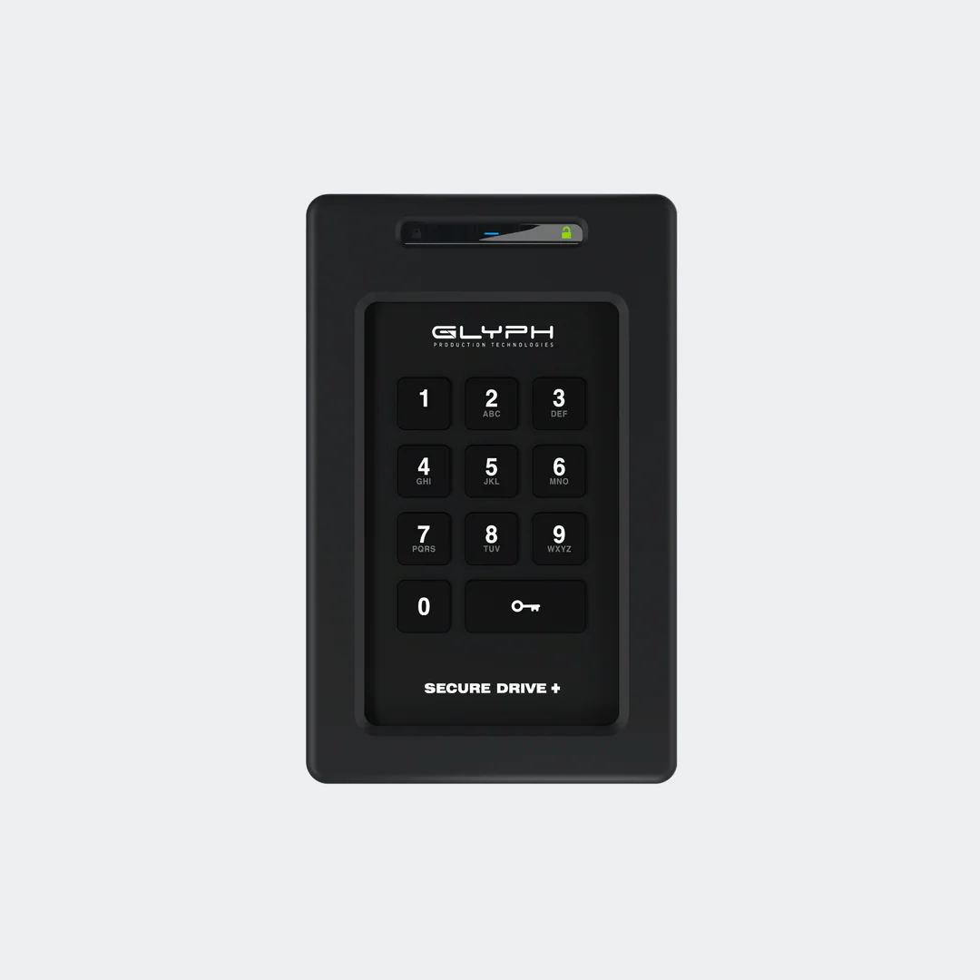 GLYPH Secure Drive with Keypad, 2TB Encrypted HDD Drive with Keypad