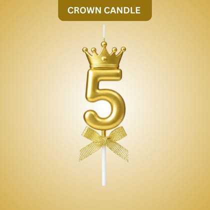 Golden Crown Numerical Candle No. 5 Golden Crown Numerical Candle No. 5