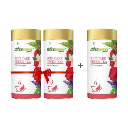 Freshville Skin Care Green Tea 3 Month Pack Glowing and Moisturized Skin with Herbal Blend 300gram