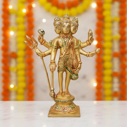 Brass Dattatreya Ji Decorative Statue, Height : 6.7 Inch (BSMAS969 C)