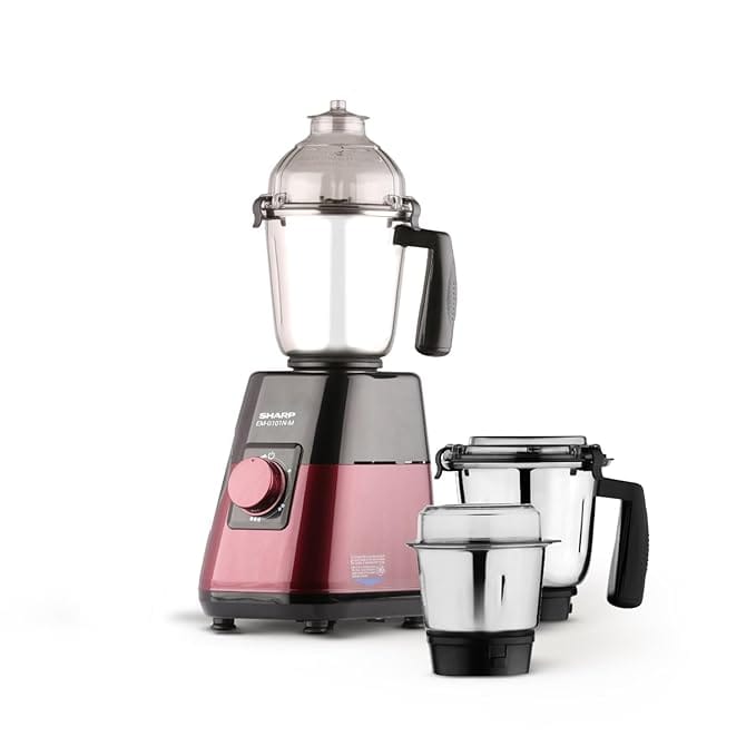 SHARP Mixer Grinder 750W Powerful Copper Motor I 3 speed + Pulse I 3-Jar I Auto cut-off