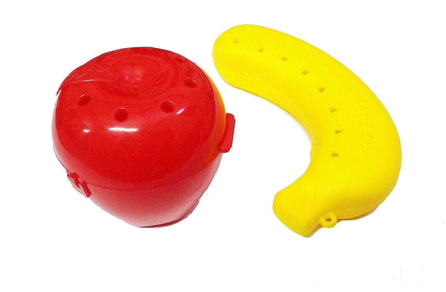 Nawani Plastic Banana Storage Case- (1 Banana Case + 1 Apple Case)