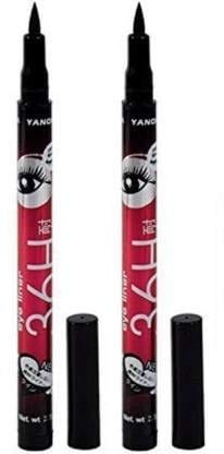 Glamezone 36H Liquid Waterproof Lash Eyeliner Pencil (Colour Black) (Pack of 2)