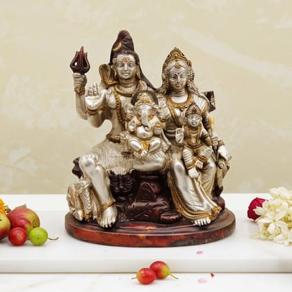 Brass Shiv Parivar Statue - Divine Family Idol, Height : 10 Inch (BSMAS485 A)