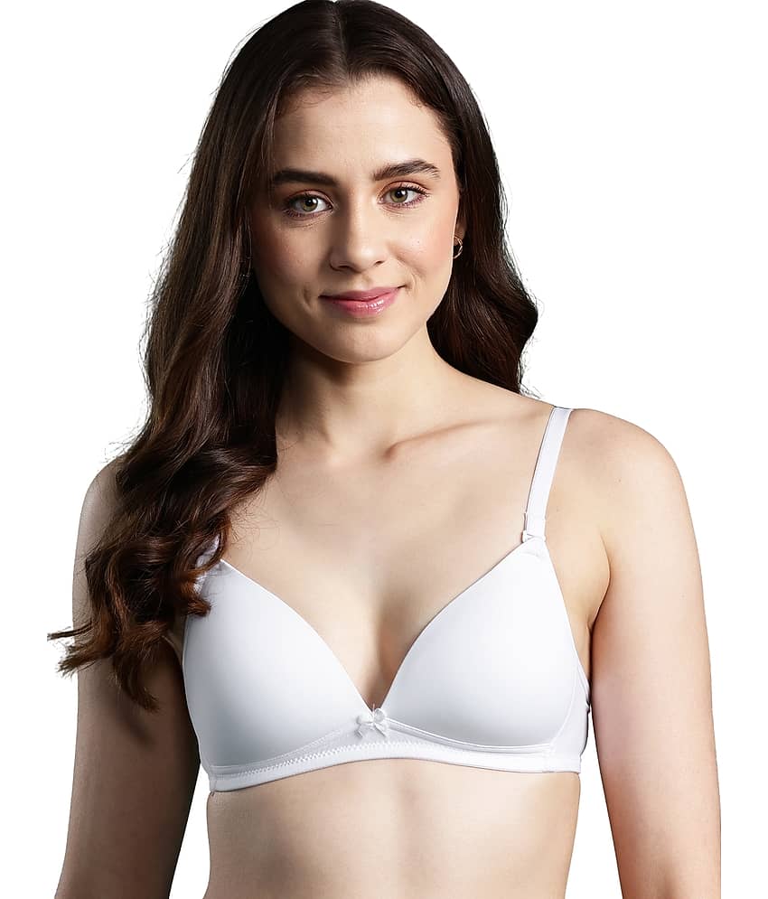 Leading Lady Pack of 1 Polyester Lightly Padded T-Shirt Bra For Women ( White )