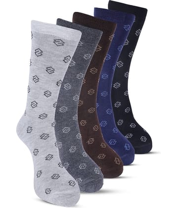 TF Pack of 5 Men's Cotton Blend Full Length Socks ( Multicolor )