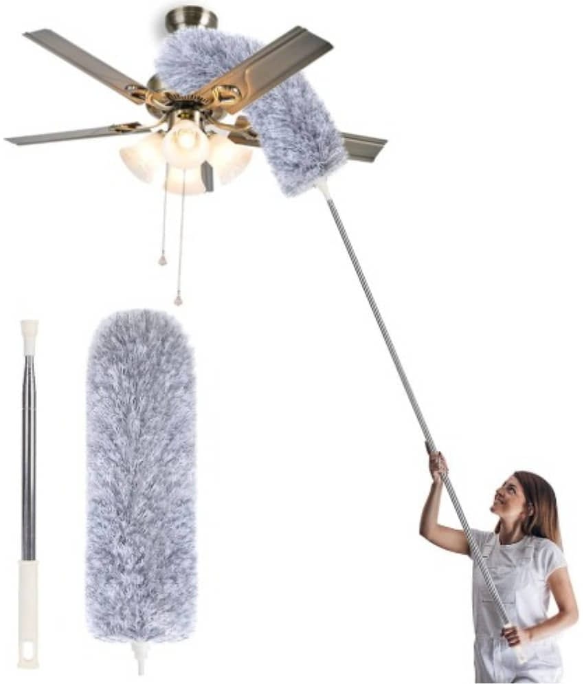 QitmirMKT Best Quality Ceiling Fan Duster Cleaner Microfiber (Mix Color) Microfibre Without Brush Dust Pan