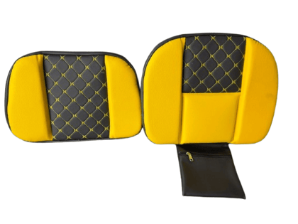 Custom Racing Seat Cover, Green and Yellow, Vinyl Material, Universal Fit, Performance Automotive Style