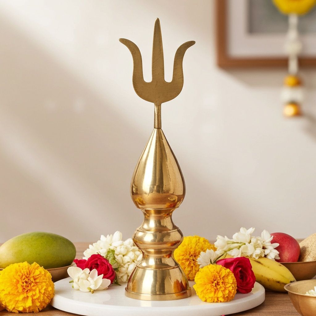 Brass Kalash Trishul No. 5 (ZMAS394 E)