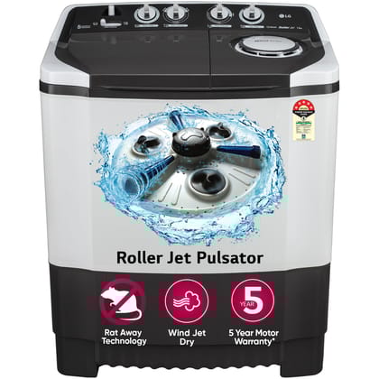 LG 7.5 kg 5 Star Wind jet dry Semi-Automatic Top Load Washing Machine (P7510RGAZ, Dark Gray, Roller Jet Pulsator) LG 7.5 kg 5 Star Wind jet dry Semi-Automatic Top Load Washing Machine (P7510RGAZ, Dark Gray, Roller Jet Pulsator) - Dark Gray / 7.5