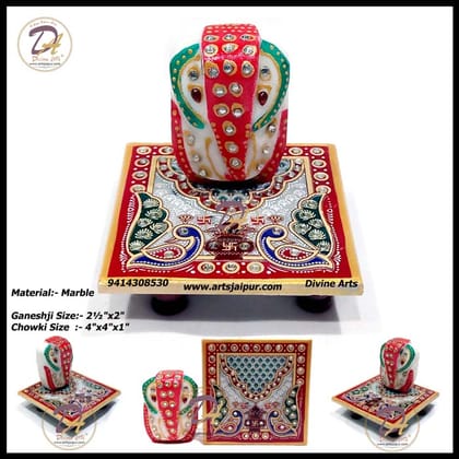 Marble Chowki Ganesha Marble Chowki Ganesha