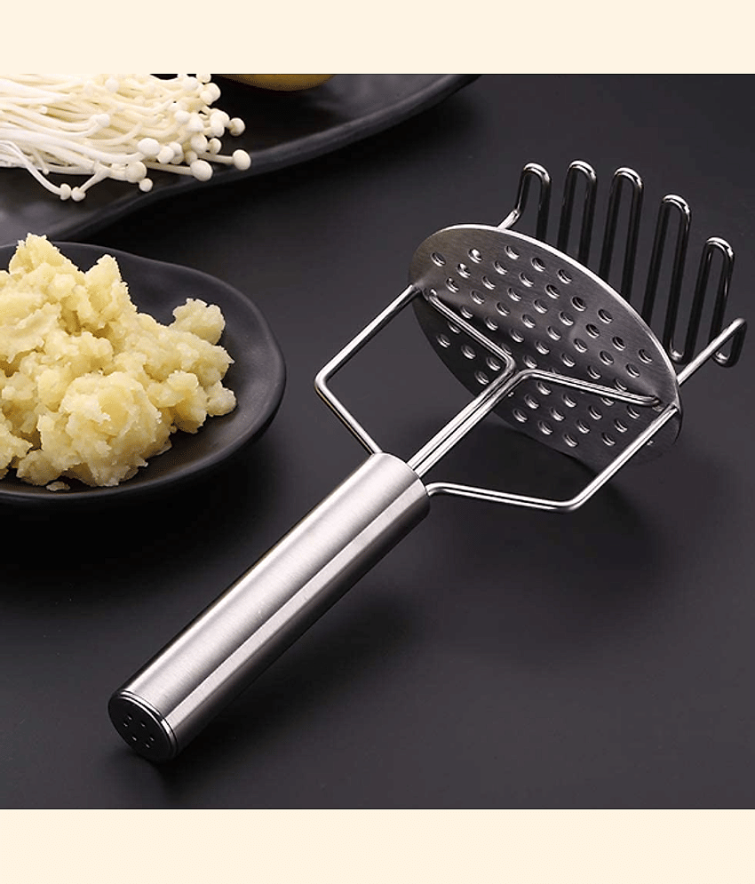 Tapixaa Silver Stainless Steel Potato Masher ( Pack of 1 )