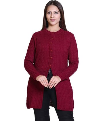 Ogarti Woollen Purple Buttoned Cardigans - Single