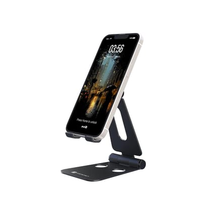 Portronics Modesk Flex Mini Mobile Stand, All Metal Body, Adjustable Angles for Handsfree Viewing, Universal Mobile Holder