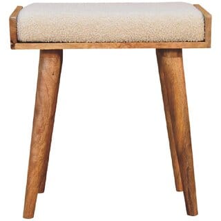 Boucle Cream Tray Style Footstool Boucle Cream Tray Style Footstool