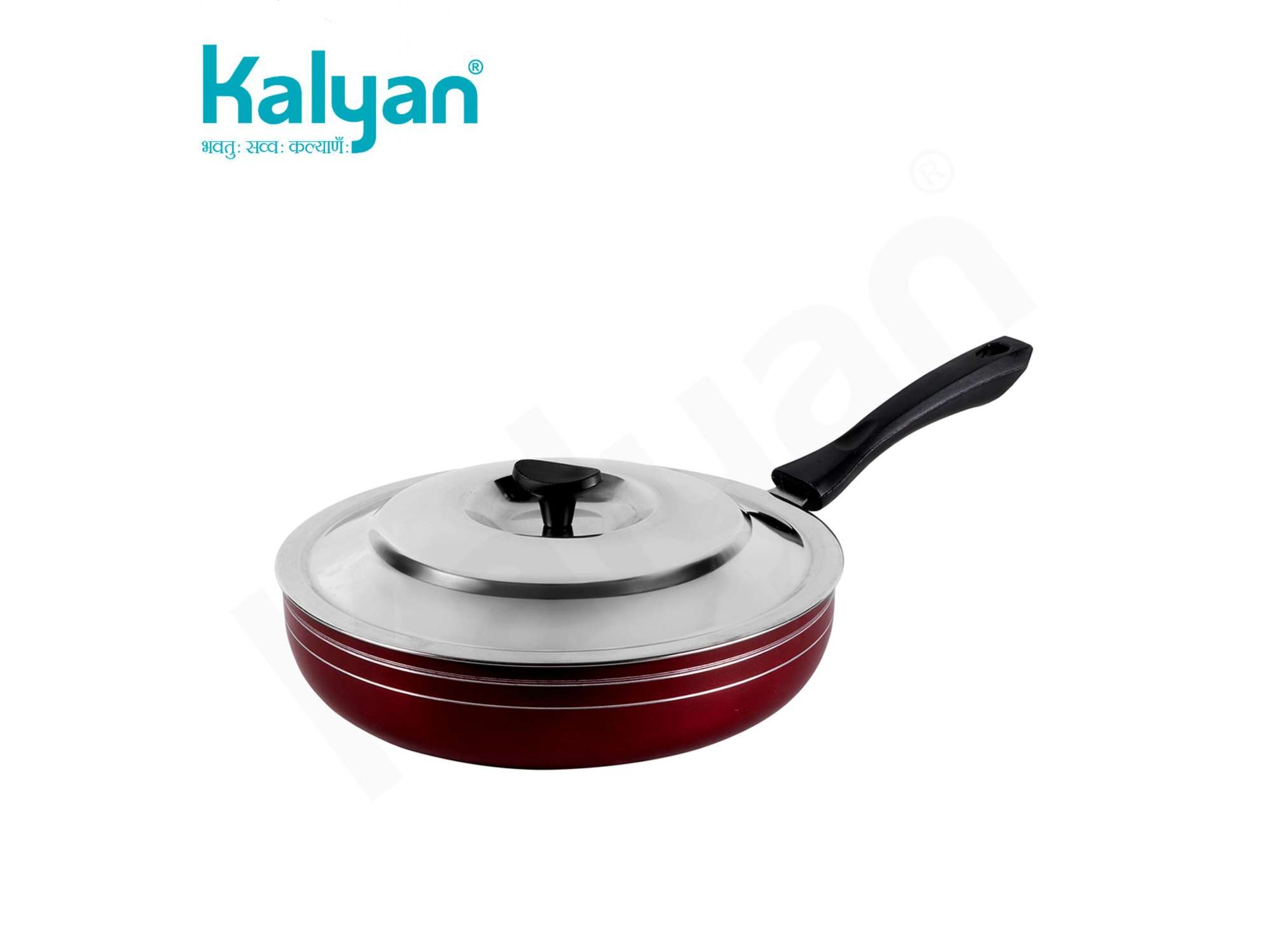 Kalyan Frypan Classic  Induction Base  with Steel Lid Blue - XL