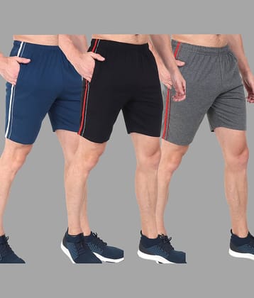 Zeffit Multi Cotton Blend Men's Shorts ( Pack of 3 )