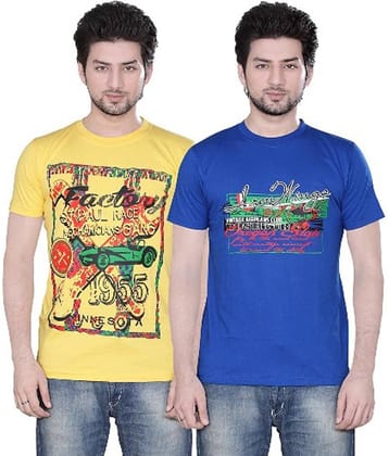 Zebu Pack of 2 Cotton Regular Fit Men's T-Shirt ( Multicolor )