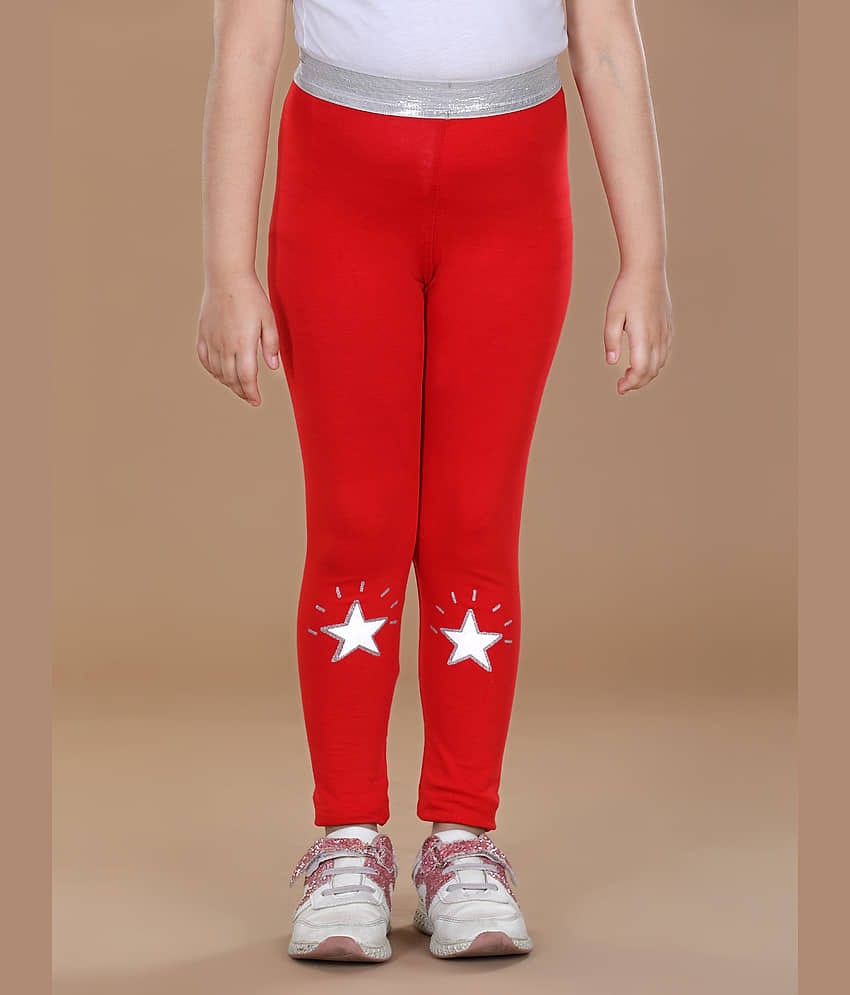 StyleStone Pack of 1 Girls Lycra Leggings ( Red )