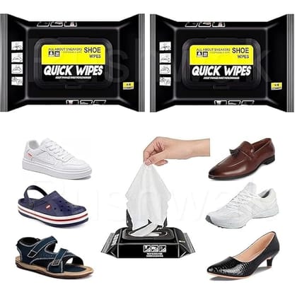 Klassiq Shoe Wipes (80 + 80 Wipes)  Sneaker Cleaning Wipes for Quick Dirt & Stain Removal  Disposable Shoe Cleaner for Sneakers, Sports, Leather & Casual Shoes  Travel-Friendly Shoe Care Kit