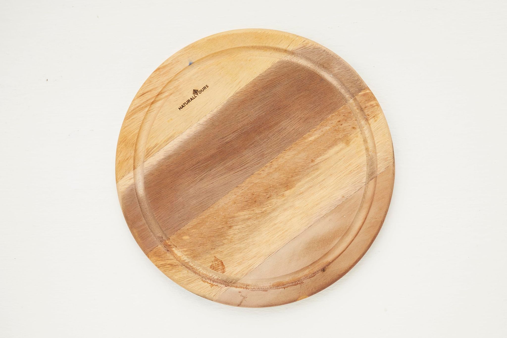 NATURALLYOURS Woodenwares Board Tray - Premium Acacia Wood Serving Platter, Rectangular & Round Cutting Cheese Versatile Kitchen Premium Home Quality