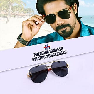 Premium Rimless Aviator Sunglasses