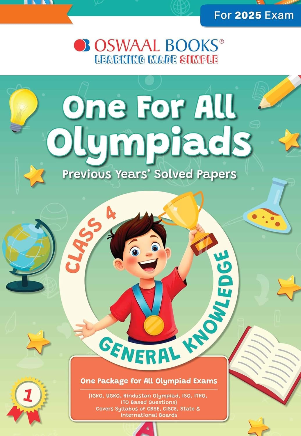Oswaal One For all Olympiads Previous Year Paper Solved Paper General Knowledge Class 4 Exam 12 August 2025 [Paperback] OSwaal