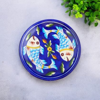 Blue Pottery Fish Pattern Decorative PlateBlue 6 Blue Pottery Fish Pattern Decorative PlateBlue 6