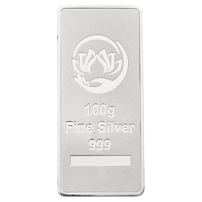 100g Fine Silver Bar 999 Purity | Pure Silver Biscuit | Investment Grade Silver Bullion