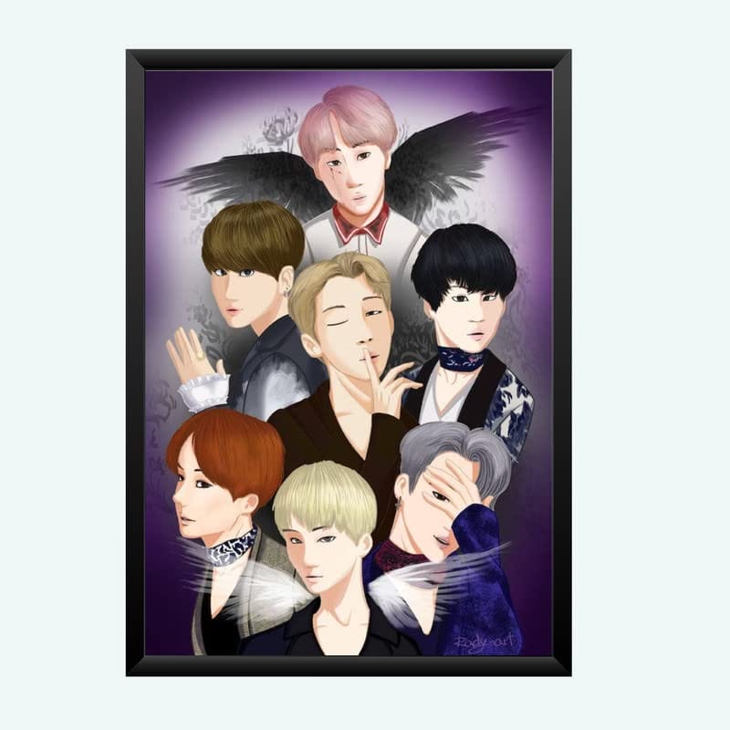 Nokkes Bts Army Bangtan Boy V suga J-Hope Jungkook Jin Jimin Rm 8X12 Inch Size Photo Frame Photo Home Office_bts5_29