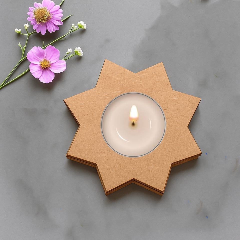 Dbeautify's DIY Flower Shape MDF Tea Light Holder