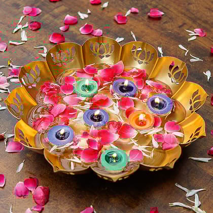 Craftlayout Metal Urli Bowl, Golden 11.5 Inch