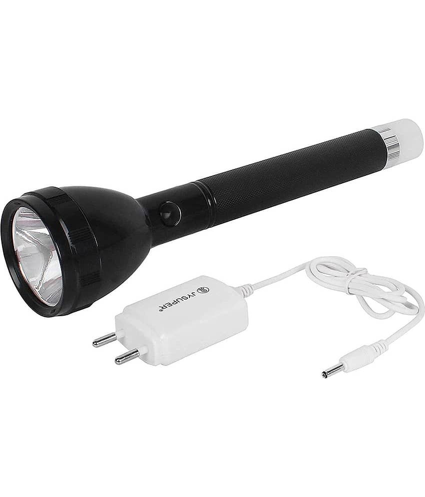 JY Super 9050 - 2W Rechargeable Flashlight Long Range Torch with Aluminium body and Emergency Light( Pack of 1 )